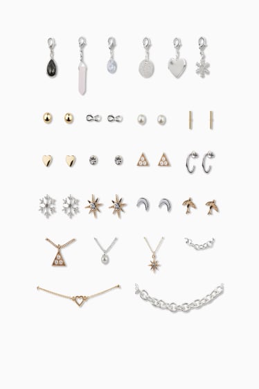 Women - SIX - jewellery Advent calendar - silver and gold tone - black