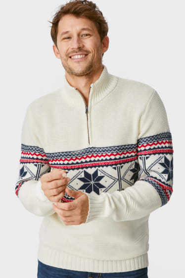 Men - Jumper - recycled - cremewhite