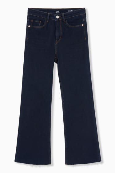 Dámské - Kick flare jeans - high rise - džíny - tmavomodré