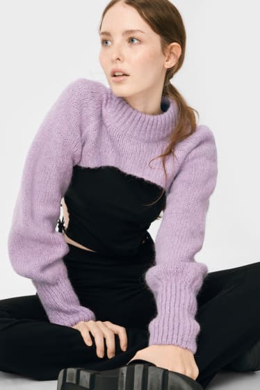 Teens & young adults - CLOCKHOUSE - super cropped jumper - light violet