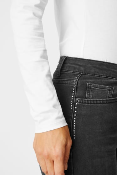 Dames - Slim jeans - jeansdonkergrijs