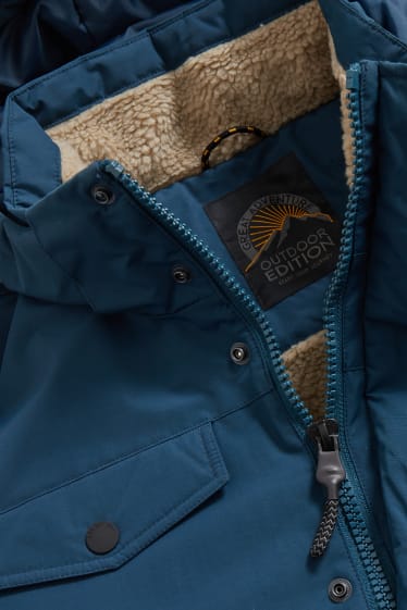 Pánské - Funkční bunda s kapucí - tmavomodrá