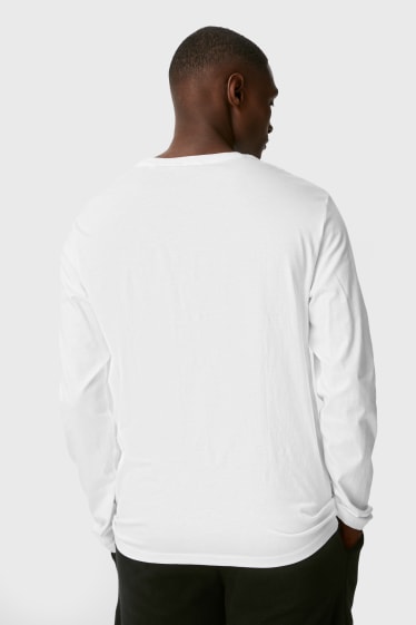 Bărbați - Multipack 3 buc. - tricou cu mânecă lungă - alb