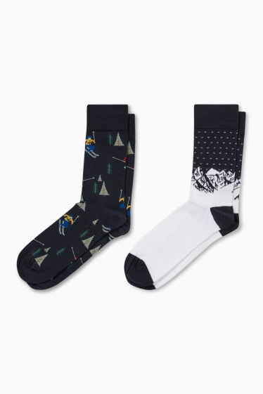 Heren - Set van 2 - sokken - donkerblauw