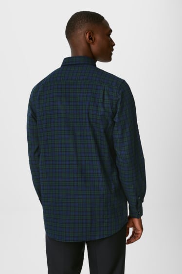 Heren - Business-overhemd - regular fit - button down - gemakkelijk te strijken - donkergroen