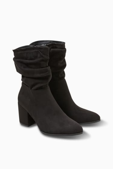 Women - Boots - faux suede - black