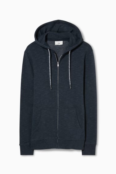 Men - Zip-through sweatshirt with hood - dark blue