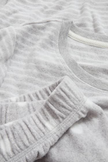Women - Fleece pyjamas - light gray-melange