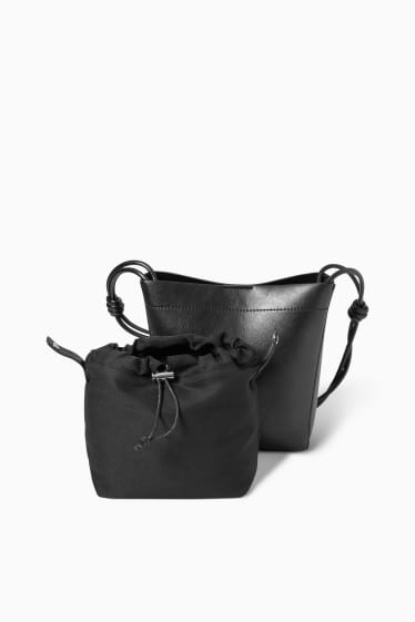 Donna - Borsa a tracolla - similpelle - 3 in 1 - nero