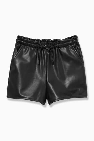 Niños - Shorts - polipiel - negro
