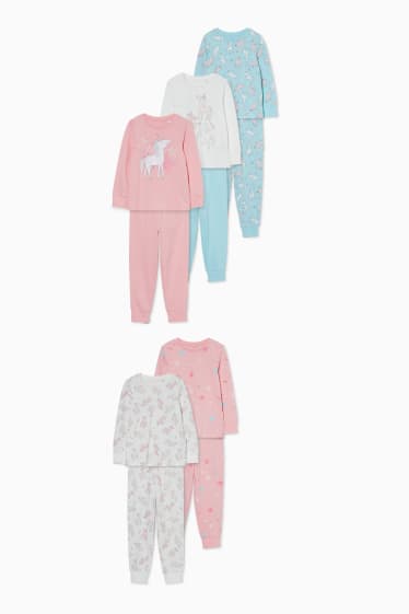 Bambini - Confezione da 5 - pigiama - 10 pezzi - rosa / turchese