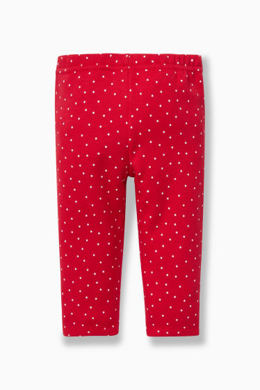 Bébés - Legging chaud pour bébé - à pois - rouge