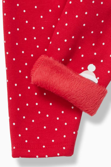 Babies - Baby thermal leggings - polka dot - red