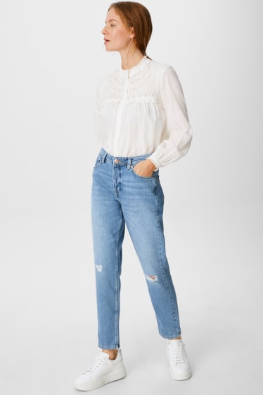 Mujer - Straight tapered jeans - vaqueros - azul