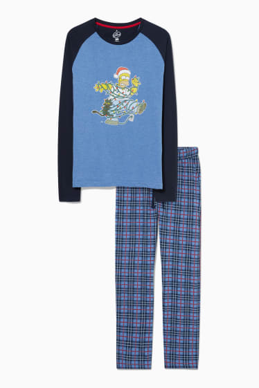 Herren - Weihnachts-Pyjama - Die Simpsons - blau