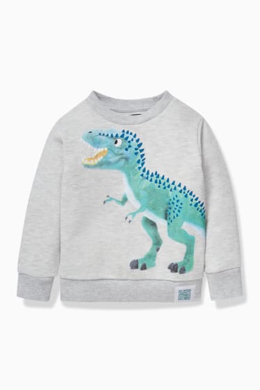 Children - Dinosaur - sweatshirt - augmented reality motif - light gray-melange