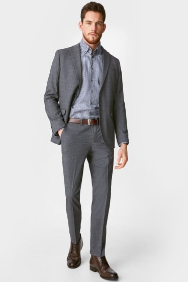 Men - Mix-and-match suit trousers - slim fit - stretch - LYCRA® - dark gray