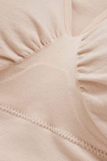Women - Crop top - padded - seamless - beige