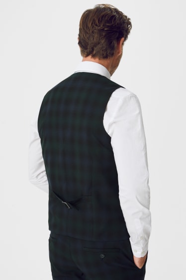 Men - Mix-and-match suit waistcoat - check - dark green / dark blue