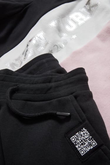 Children - Set - hoodie and joggers - augmented reality motif - black