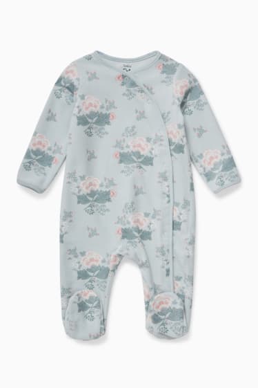 Babys - Baby-Schlafanzug - geblümt - mintgrün