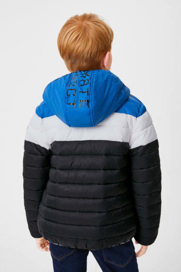 Children - Quilted jacket with hood - dark blue