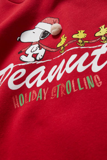 Tieners & jongvolwassenen - CLOCKHOUSE- kerstsweatshirt - glanseffect - Snoopy - rood