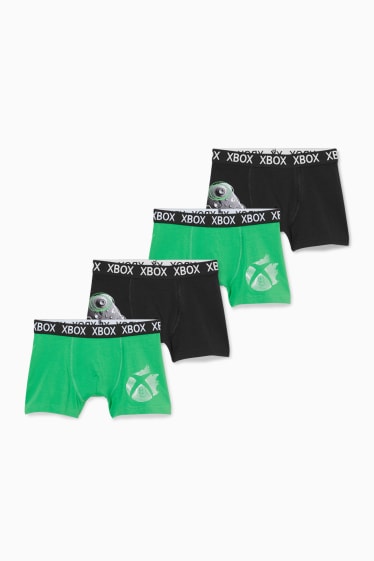 Kinderen - Set van 4 - Xbox - boxershort - donkergroen / zwart