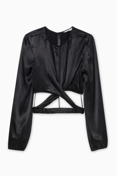 Women - CLOCKHOUSE - satin blouse - black