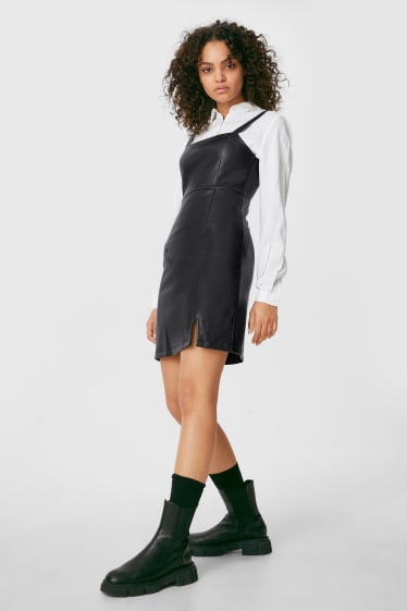 Women - CLOCKHOUSE - dress - faux leather - black