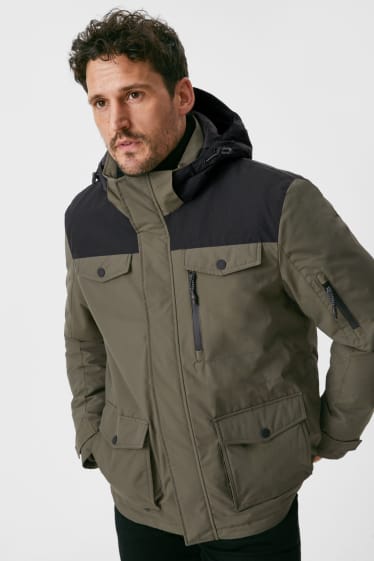 Men - Outdoor jacket with hood - dark green