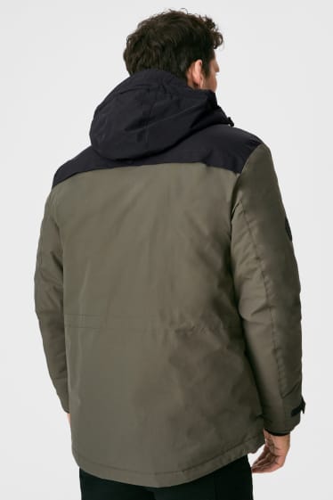Pánské - Funkční bunda s kapucí - tmavozelená