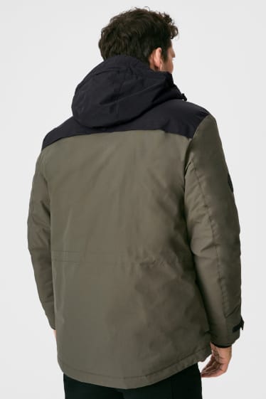 Hommes - Veste fonctionnelle à capuche - vert foncé