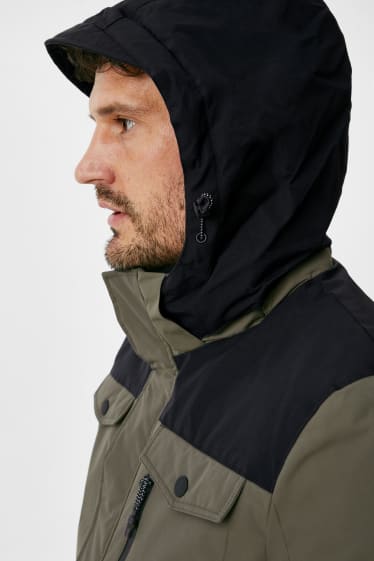 Men - Outdoor jacket with hood - dark green