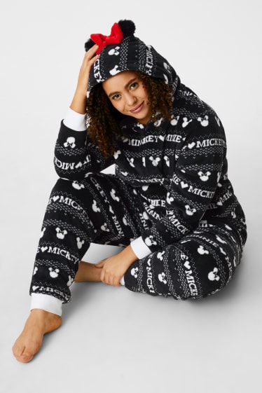 Women - CLOCKHOUSE - fleece onesie with hood - Disney - black