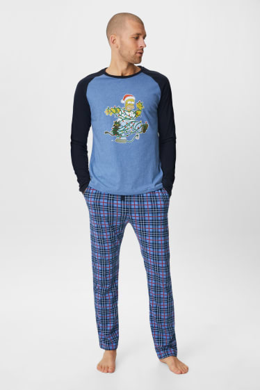 Herren - Weihnachts-Pyjama - Die Simpsons - blau
