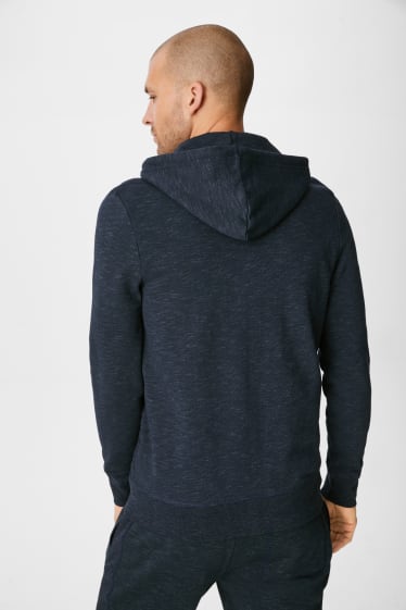 Men - Zip-through sweatshirt with hood - dark blue