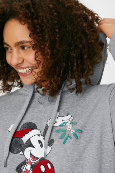 Femmes - Sweat à capuche - Minnie Mouse - gris chiné