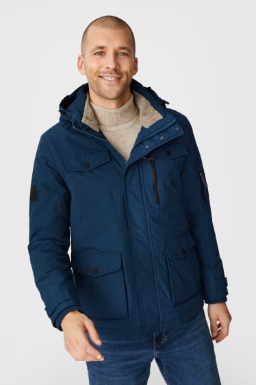 Heren - Functionele jas met capuchon - donkerblauw