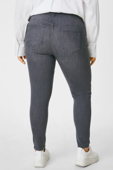 Kobiety - Skinny jeans - średni stan - dżins-szary