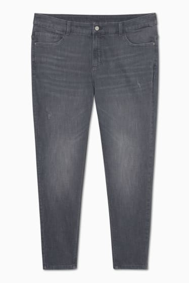 Kobiety - Skinny jeans - średni stan - dżins-szary