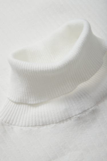 Damen - Umstands-Rollkragenpullover - weiß