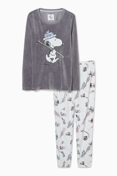 Damen - Pyjama - Peanuts - silber