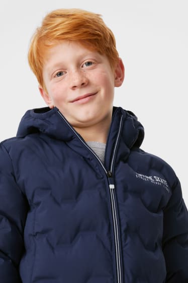 Children - Quilted jacket with hood - dark blue