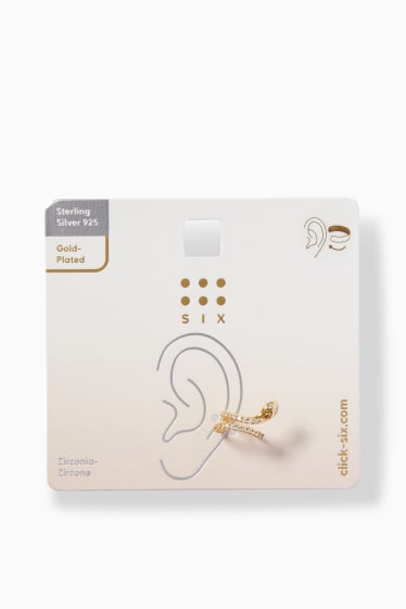 Dames - SIX - ear cuff - 925 zilver - goud