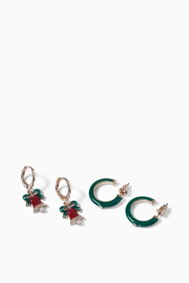 Women - SIX - set - hoop earrings - 4 piece - gold
