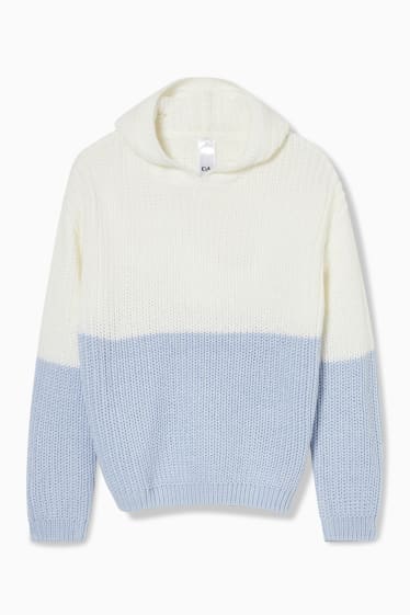 Children Girls - Jumper with hood - white
