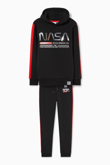 Kinderen - NASA - hoodie en joggingbroek - augmented-reality-motief - zwart