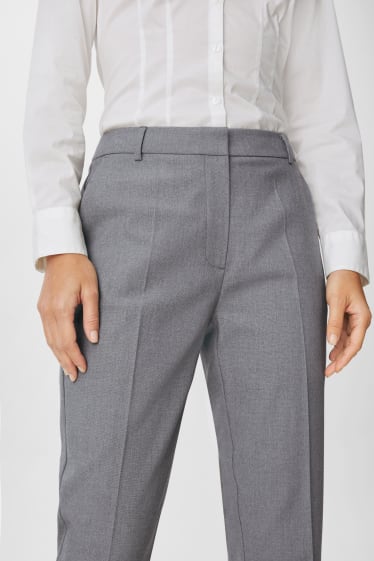 Dámské - Business kalhoty - tailored fit - šedá-žíhaná