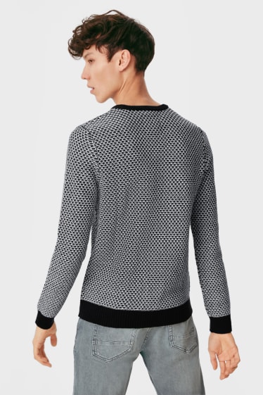 Mężczyźni - CLOCKHOUSE - sweter - czarny / biały